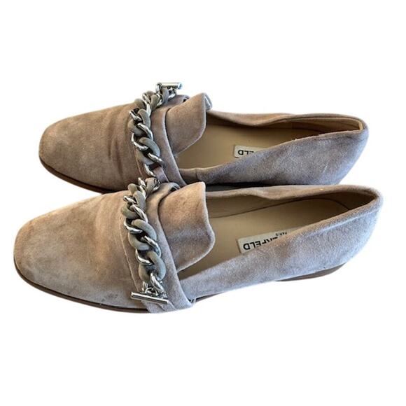 Karl Lagerfeld Paris Lynette Womens Tan Suede Chain Loafer Flats size 7.515 - Picture 2 of 8